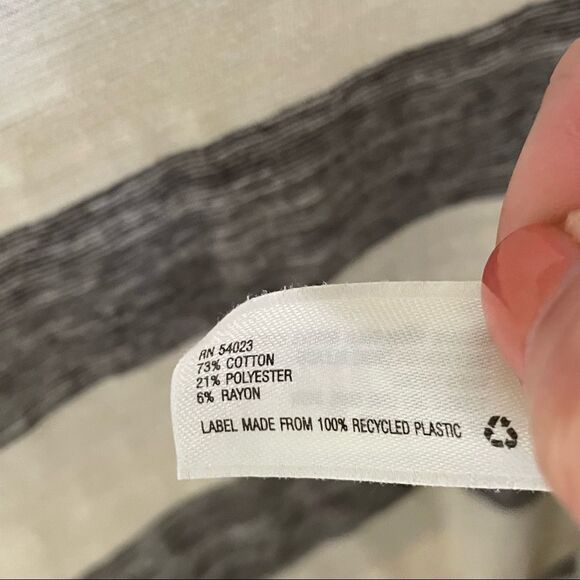 Gap Short Sleeve Tri-Blend Black Stripe V-Neck Tee, Small - Picture 12 of 12